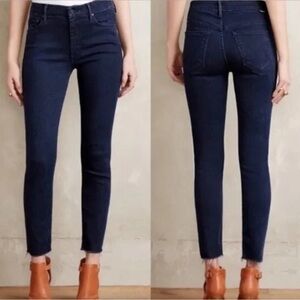 Mother jeans‎ high waisted looker ankle fray in color trouble with patience | 26